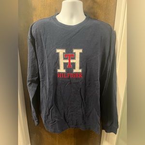 Tommy Hilfiger Shirt Adult  XL  BLUE Logo Long Sleeve Men